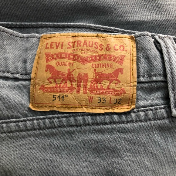 Levi's 511 Mens Size 33/32 Gray - Picture 5 of 5